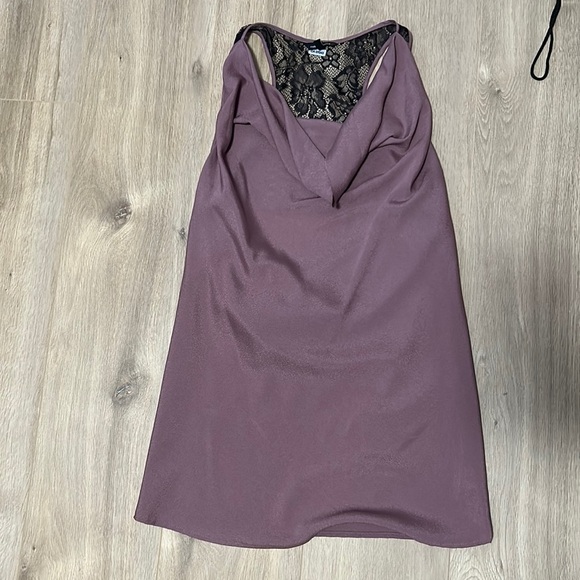 Racerback Cowl Neck Tank with Open Lace Back - Picture 1 of 4